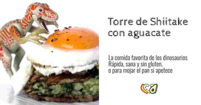 Torre de shiitake a la plancha y aguacate